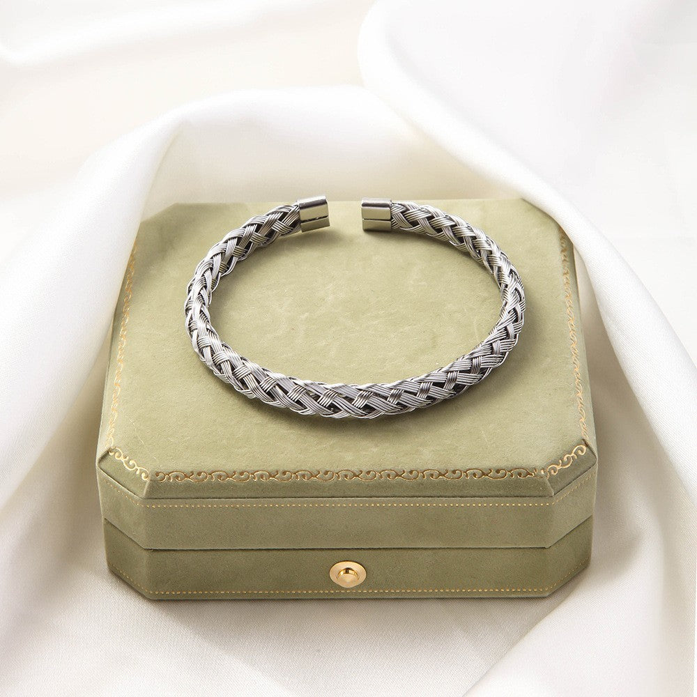 Braided Twist Open Bracelet