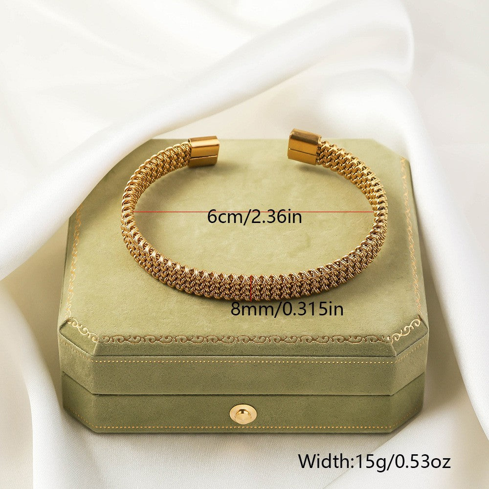 Braided Twist Open Bracelet