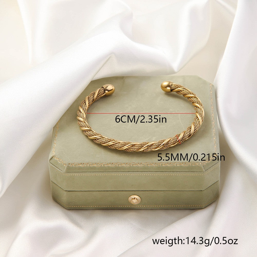 Braided Twist Open Bracelet