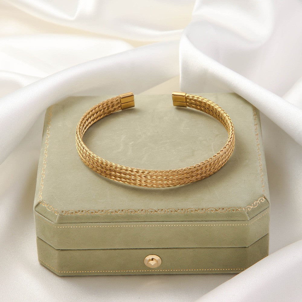 Braided Twist Open Bracelet