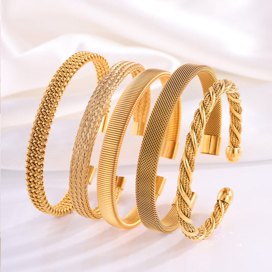 Braided Twist Open Bracelet